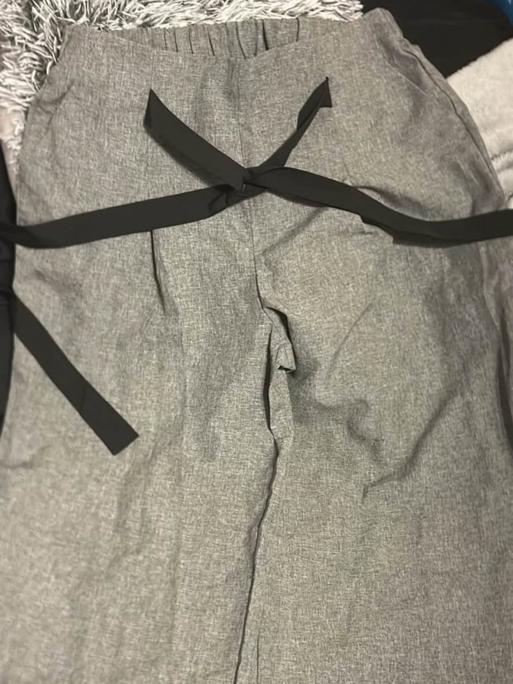 Women's Gray Tie-Front Trousers